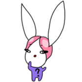 Pink haired rabbit sticker #14310969