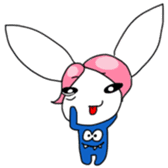 Pink haired rabbit sticker #14310971