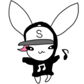 Pink haired rabbit sticker #14310972