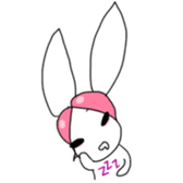 Pink haired rabbit sticker #14310976