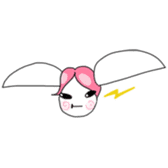 Pink haired rabbit sticker #14310984