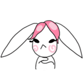 Pink haired rabbit sticker #14310987