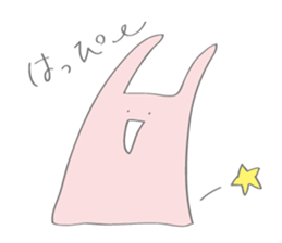 Mr.rabbit like plastic bag. sticker #14317628