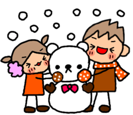 ORANGE chan and BROWN kun Jan.-Apr. sticker #14318100