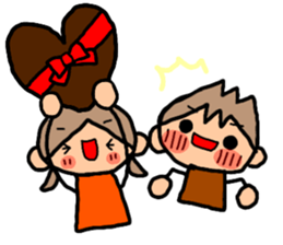 ORANGE chan and BROWN kun Jan.-Apr. sticker #14318111