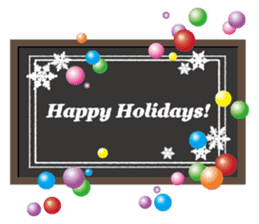Chalk art styled Christmas card sticker #14318380