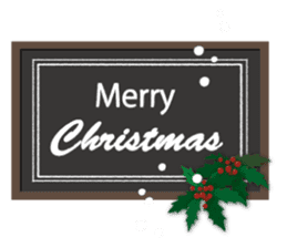 Chalk art styled Christmas card sticker #14318381