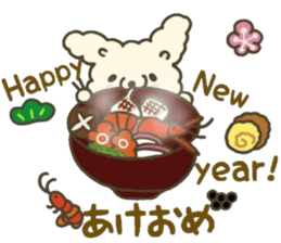 Rabbit sticker healed in winter sticker #14318566