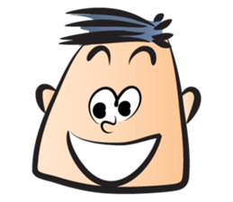 Big square face man sticker #14324705