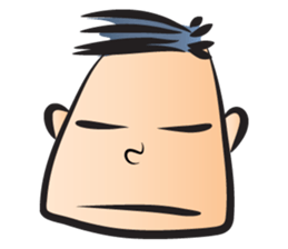 Big square face man sticker #14324709