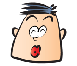 Big square face man sticker #14324722