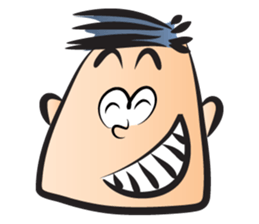 Big square face man sticker #14324723