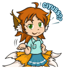ruchii the five-tailed fox girl sticker #14324919