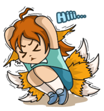 ruchii the five-tailed fox girl sticker #14324939