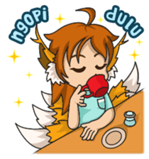 ruchii the five-tailed fox girl sticker #14324944