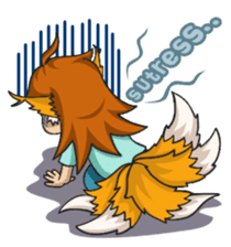 ruchii the five-tailed fox girl sticker #14324945