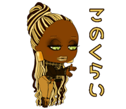 Black girls Winter version sticker #14330560