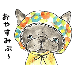 LOVE FrenchBulldog brindle sticker #14331280