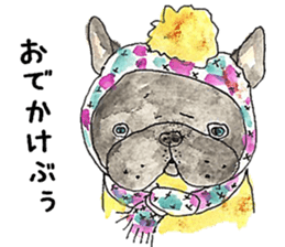 LOVE FrenchBulldog brindle sticker #14331282
