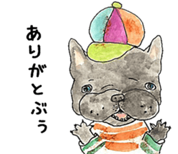 LOVE FrenchBulldog brindle sticker #14331283