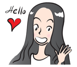 long hair girl sticker #14332126