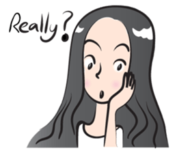 long hair girl sticker #14332127