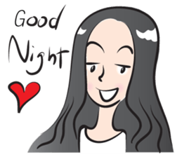 long hair girl sticker #14332128