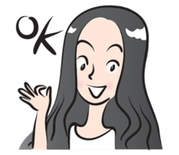 long hair girl sticker #14332131