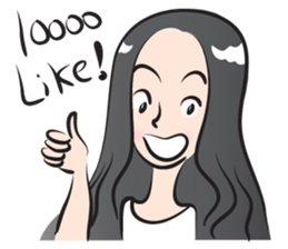 long hair girl sticker #14332132