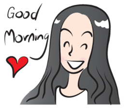 long hair girl sticker #14332133