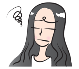 long hair girl sticker #14332135