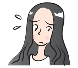 long hair girl sticker #14332136