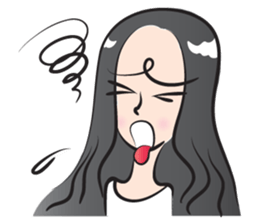 long hair girl sticker #14332137