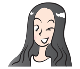 long hair girl sticker #14332139