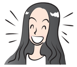 long hair girl sticker #14332141