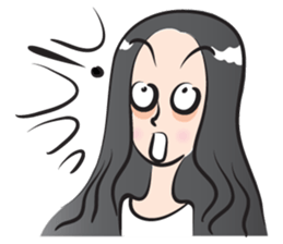 long hair girl sticker #14332142