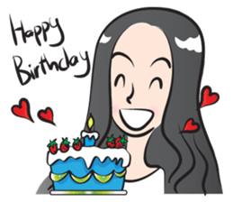 long hair girl sticker #14332149