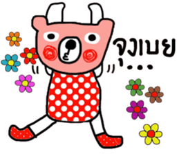 Polka Bear in October sticker #14338368