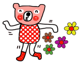 Polka Bear in October sticker #14338385