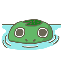 The frog on the lotus leaf