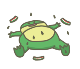 The frog on the lotus leaf sticker #14342966