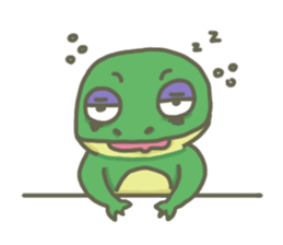 The frog on the lotus leaf sticker #14342972