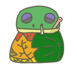 The frog on the lotus leaf sticker #14342976