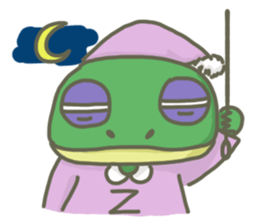 The frog on the lotus leaf sticker #14342986