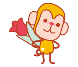 Sticker of a cute monkey 3 sticker #14344435