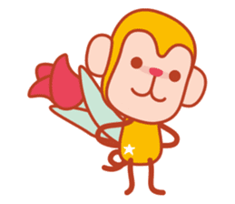 Sticker of a cute monkey 3 sticker #14344435