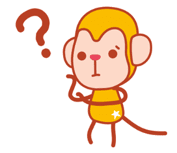 Sticker of a cute monkey 3 sticker #14344458