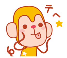 Sticker of a cute monkey 3 sticker #14344460