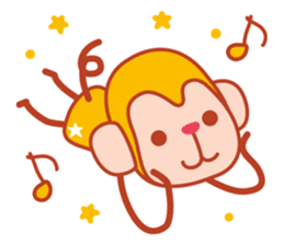 Sticker of a cute monkey 3 sticker #14344461