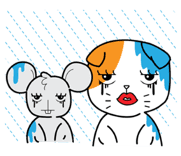 Scottish Fold and Indy mouse sticker #14345281